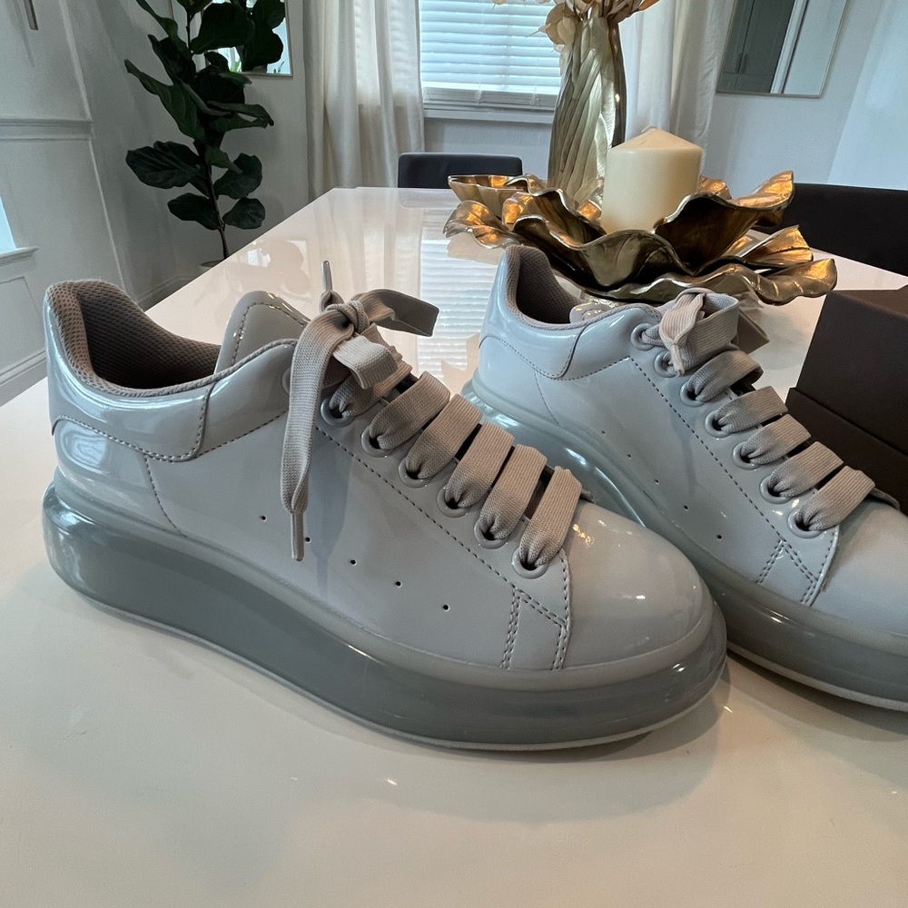 Alexander McQueen Glossy Gray Sneakers